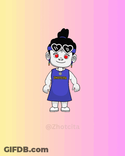 Cartoon Girl Holding Broken Heart @Zhotcita GIF