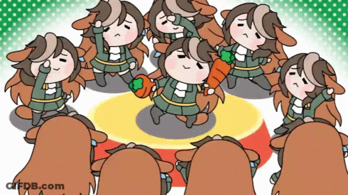 Cartoon Girl Holding Carrot In Circle GIF