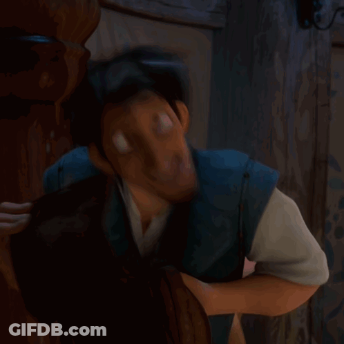 Cartoon Girl Holding Frying Pan To Head GIF