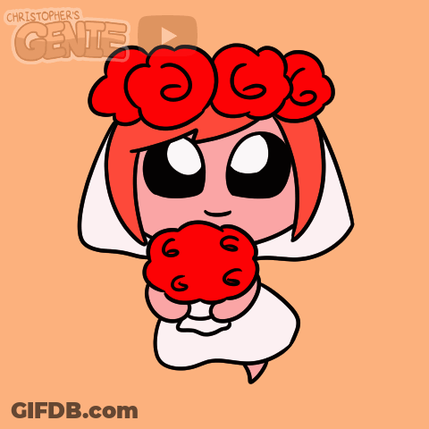Cartoon Girl Holding Heart With Christopher's Genie GIF