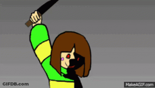 Cartoon Girl Holding Knife Makeagif GIF