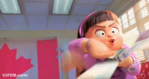 Cartoon Girl Holding Paper GIF