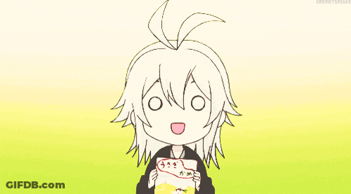Cartoon Girl Holding Paper Saying Ono GIF