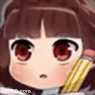 Cartoon Girl Holding Pencil GIF
