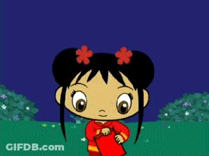 Cartoon Girl Holding Pot Of Gold With Coins Falling GIF
