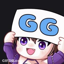 Cartoon Girl Holding Sign Saying GG GIF