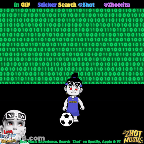 Cartoon Girl Holding Soccer Ball GIF