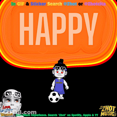 Cartoon Girl Holding Soccer Ball With Happy GIF