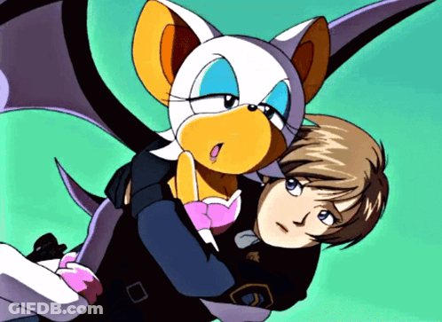 Cartoon Girl Hugging Bat GIF