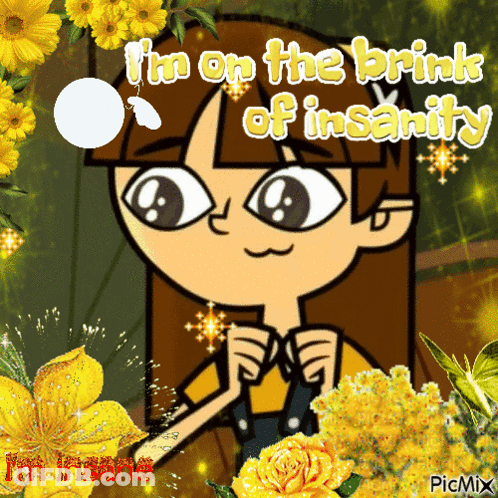 Cartoon Girl I'm On The Brink Of Insanity GIF