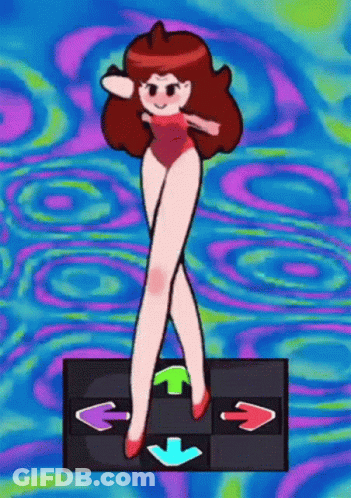 Cartoon Girl In Bathing Suit Dancing GIF