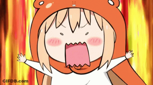 Cartoon Girl In Bear Hat With Mouth Open GIF