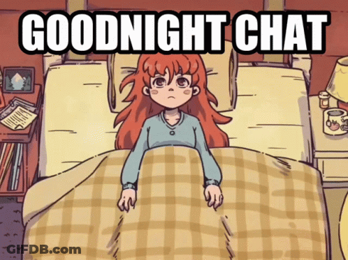 Cartoon Girl In Bed Saying Goodnight Chat GIF