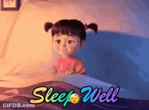 Cartoon Girl In Bed Sleep Well GIF