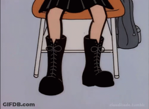 Cartoon Girl In Black Boots GIF