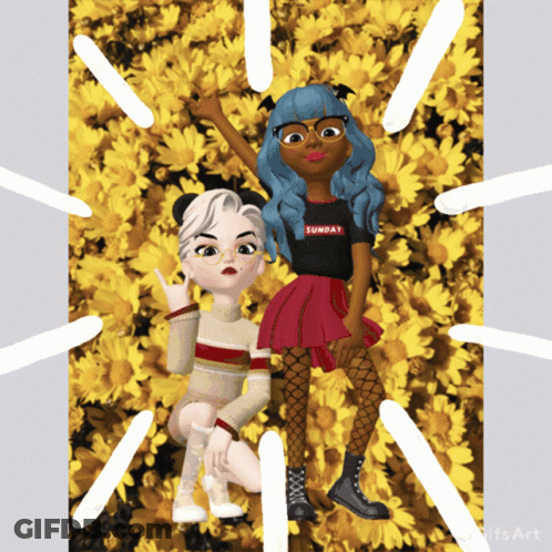Cartoon Girl In Black Shirt Saying Sunday GIF
