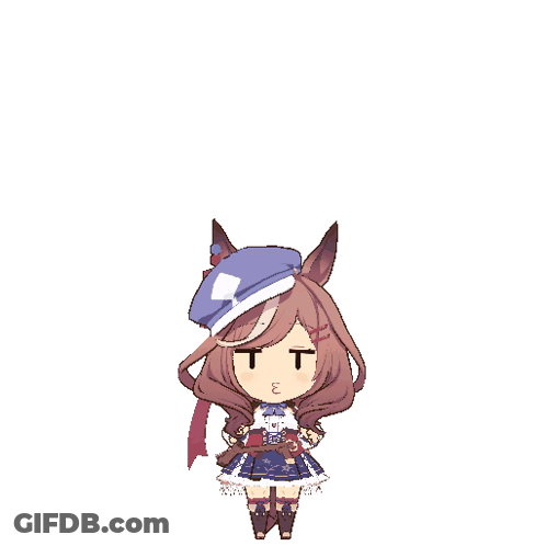 Cartoon Girl In Blue Hat GIF