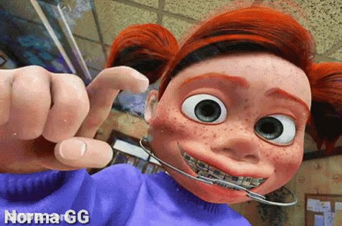 Cartoon Girl In Braces And Purple Shirt Norma Gg GIF