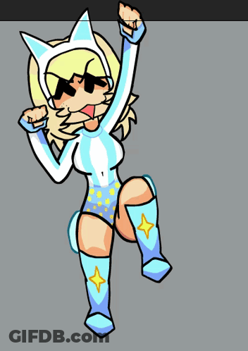 Cartoon Girl In Cat Costume GIF