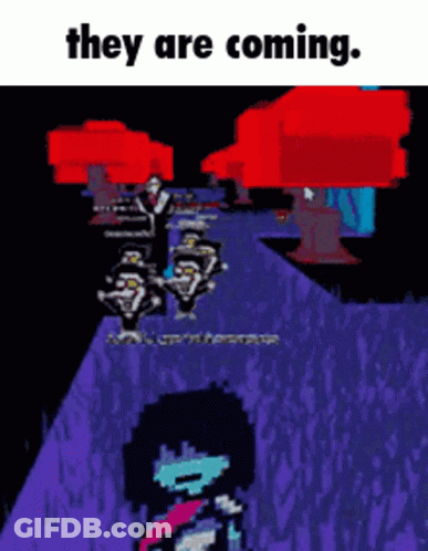Cartoon Girl In Dark Forest Saying They Are Coming GIF