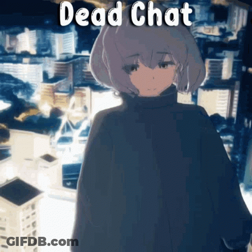 Cartoon Girl In Front Of City Saying Dead Chat GIF
