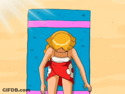 Cartoon Girl In Front Of Green Board With Math Equations GIF