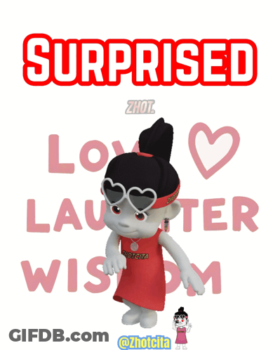 Cartoon Girl In Front Of Surprised GIF