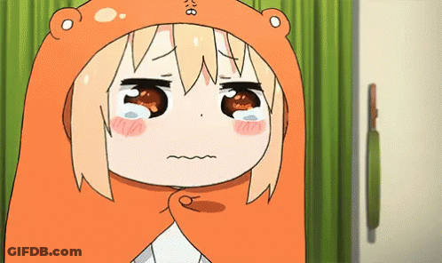 Cartoon Girl In Orange Hooded Blanket Crying GIF