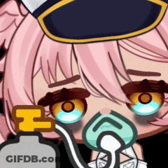 Cartoon Girl In Oxygen Mask And Hat GIF