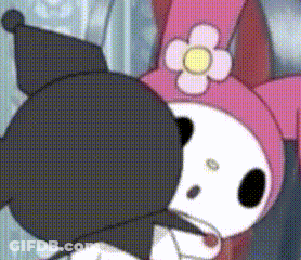 Cartoon Girl In Pink Hat With Flower GIF