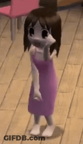 Cartoon Girl In Purple Dress GIF