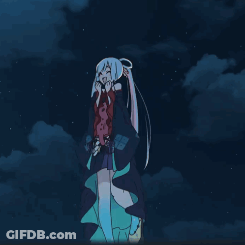 Cartoon Girl In Red And Green Dress GIF