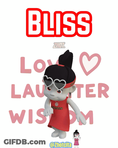 Cartoon Girl In Red Headband Saying Bliss GIF