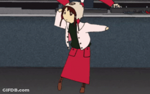 Cartoon Girl In Red Skirt And White Jacket GIF