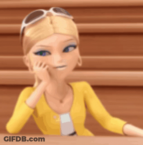 Cartoon Girl In Sunglasses And Yellow Jacket Hand On Face GIF