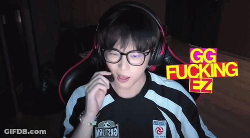 Cartoon Girl In Sunglasses And Yellow Top Saying GG EZ GIF