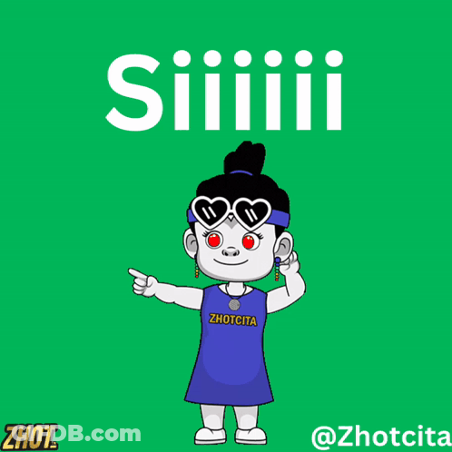 Cartoon Girl In Sunglasses And Zhotcita Shirt GIF