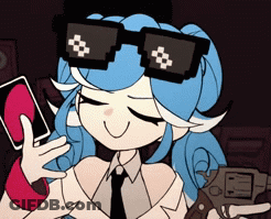 Cartoon Girl In Sunglasses Holding Red Heart GIF