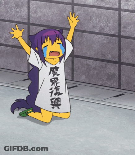 Cartoon Girl In White Shirt With Chinese Characters GIF