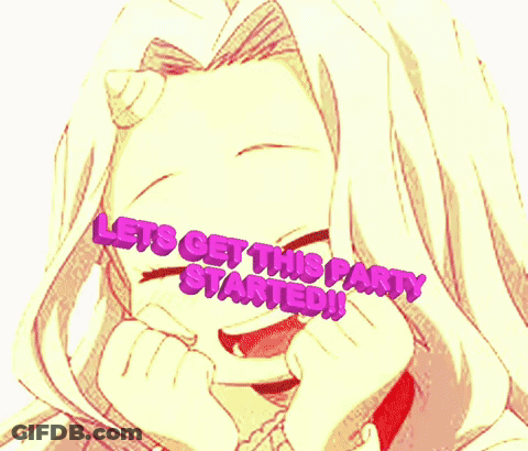 Cartoon Girl Laughing Lets Get This Party Started GIF