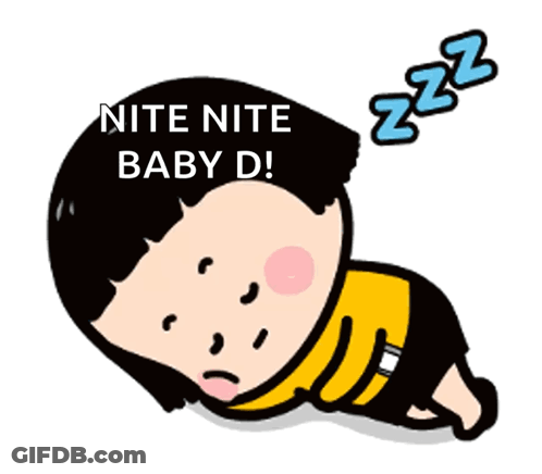Cartoon Girl Laying Down Nite Nite Baby GIF