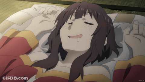 Cartoon Girl Laying Down With Eyes Closed GIF