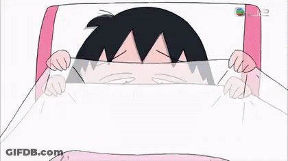 Cartoon Girl Laying In Bed Eyes Closed Pink Pillow GIF