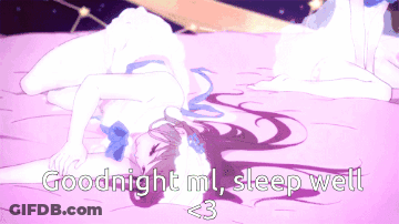 Cartoon Girl Laying On Bed Goodnight Sleep Well GIF