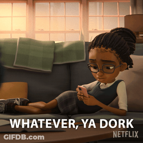 Cartoon Girl Laying On Couch Whatever Ya Dork Netflix GIF