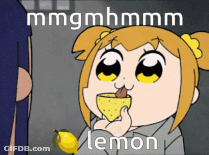 Cartoon Girl Licking Lemon GIF