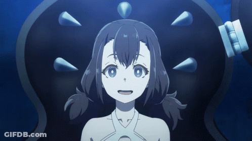 Cartoon Girl Lying In Chair With Spikes On Head GIF