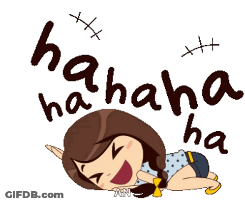 Cartoon Girl Lying Laughing Hahaha GIF