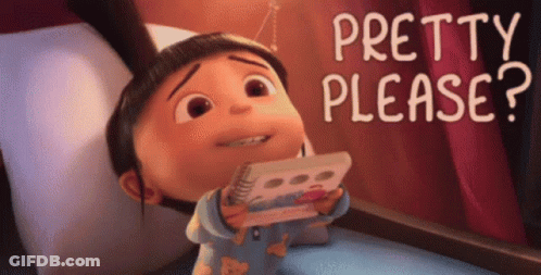 Cartoon Girl Lying On Bed Holding Book Pretty Please GIF