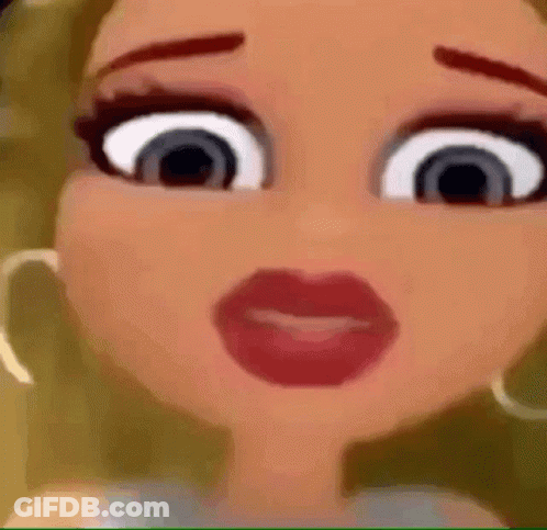 Cartoon Girl Making Funny Face GIF